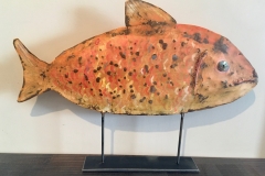 Gold Fish - Sheet metal  formed sculpture $180