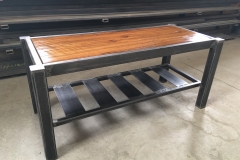 Old Soul - Coffee Table - Metal  and Reclaimed Threshing Floor Wood
